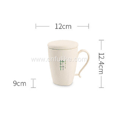 Reusable Bamboo Fiber Plastic Drinking Cup with Lids